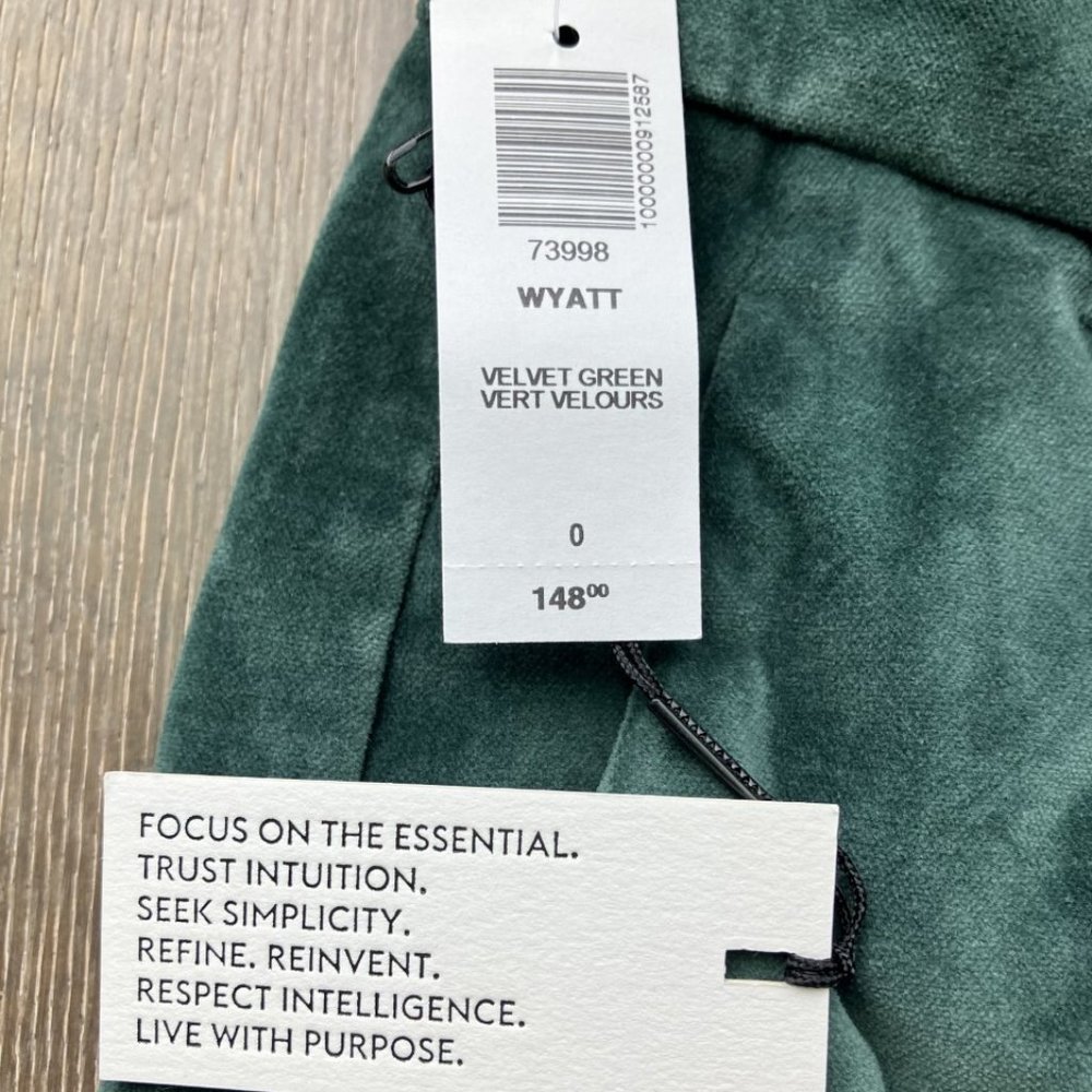 BABATON Wyatt Green Velvet Pants - NWT - Picture 3 of 5